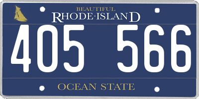 RI license plate 405566