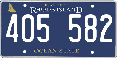 RI license plate 405582