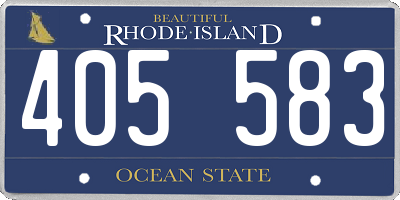 RI license plate 405583
