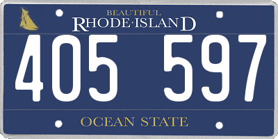 RI license plate 405597