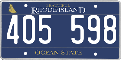 RI license plate 405598