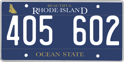 RI license plate 405602