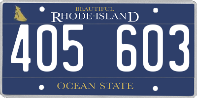 RI license plate 405603