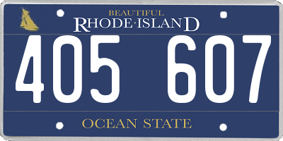 RI license plate 405607