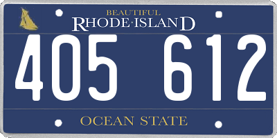 RI license plate 405612