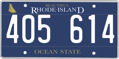 RI license plate 405614