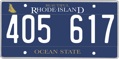 RI license plate 405617