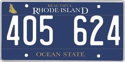 RI license plate 405624