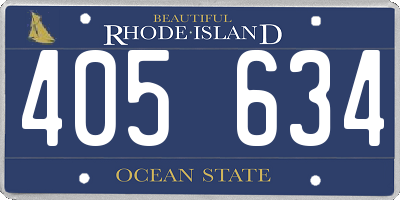 RI license plate 405634