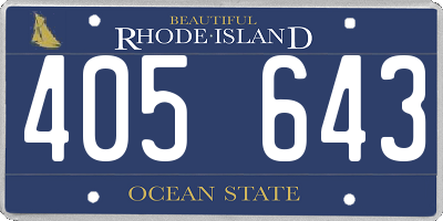 RI license plate 405643