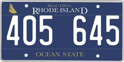 RI license plate 405645