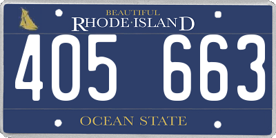 RI license plate 405663