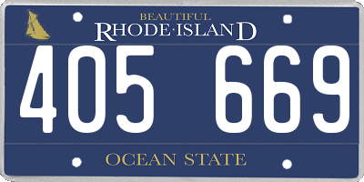 RI license plate 405669