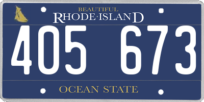 RI license plate 405673