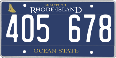 RI license plate 405678