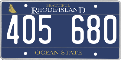 RI license plate 405680