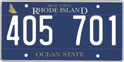 RI license plate 405701
