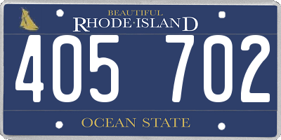 RI license plate 405702