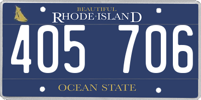 RI license plate 405706
