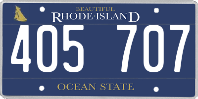 RI license plate 405707