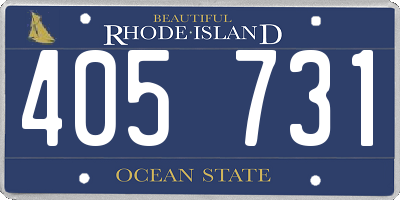 RI license plate 405731