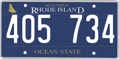 RI license plate 405734