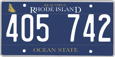 RI license plate 405742