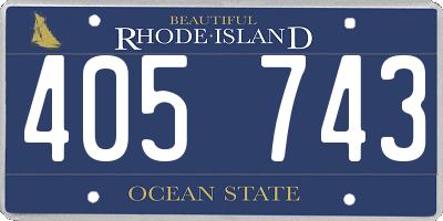 RI license plate 405743
