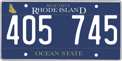 RI license plate 405745