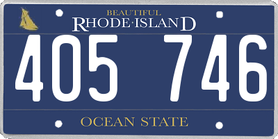 RI license plate 405746
