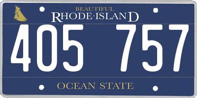 RI license plate 405757