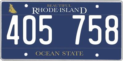 RI license plate 405758