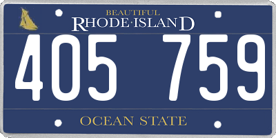 RI license plate 405759