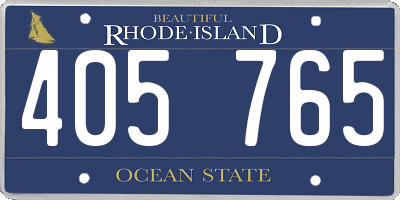 RI license plate 405765