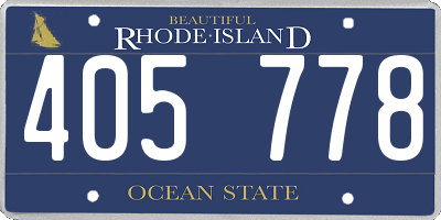 RI license plate 405778