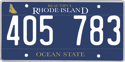 RI license plate 405783