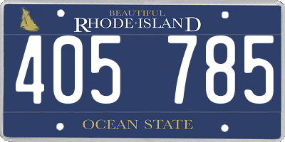 RI license plate 405785