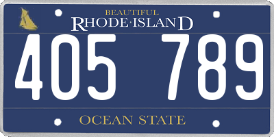 RI license plate 405789