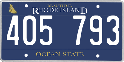 RI license plate 405793
