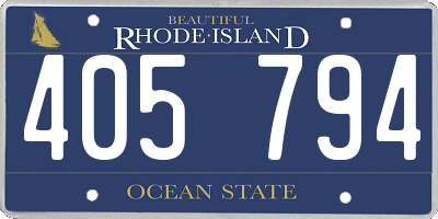 RI license plate 405794