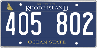 RI license plate 405802