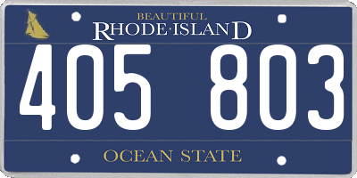 RI license plate 405803