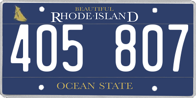 RI license plate 405807