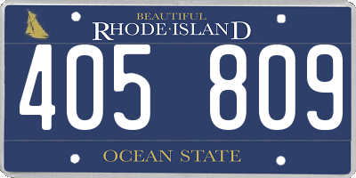 RI license plate 405809