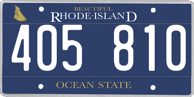 RI license plate 405810