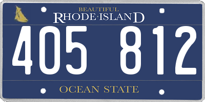 RI license plate 405812