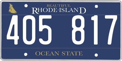 RI license plate 405817