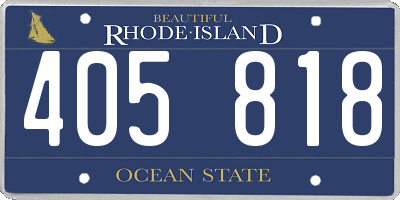 RI license plate 405818