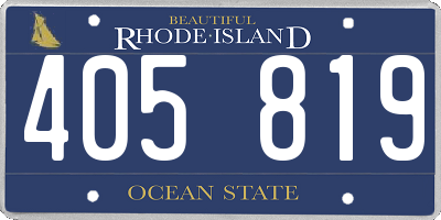 RI license plate 405819