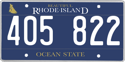 RI license plate 405822